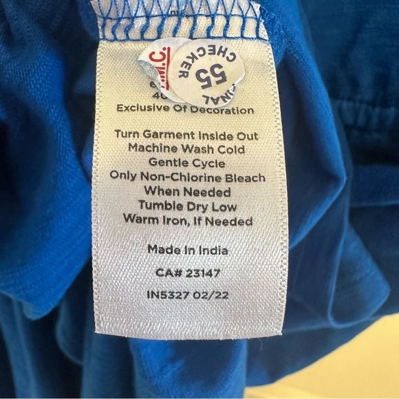 Talbots Cobalt Blue Stretch Eyelet Slub Fit and Flare Dress Size XL - Picture 7 of 7